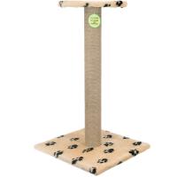 Когтеточка столбик с полкой мех, джут бежевый 80см/DONBARON