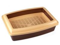 Туалет для кошек Премиум глубокий полный комплект Венге Сливки