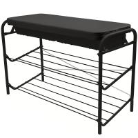 Этажерка д/обуви 2-х ярусная с ящиком матовый черный ЭТП3-1/Ч