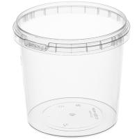 Ведро 1л с крышкой прозрач d-130 /90шт/ АУ