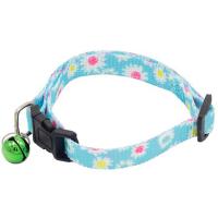 Ошейник нейлон 10мм Ромашка д/кошек 30см голубой/00210045-16/Каскад