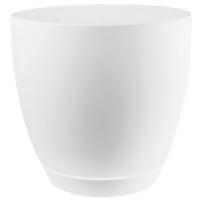 Кашпо 0,47л белый с под. (пласт+слюда) 101/10-1 /48шт/Mehrni