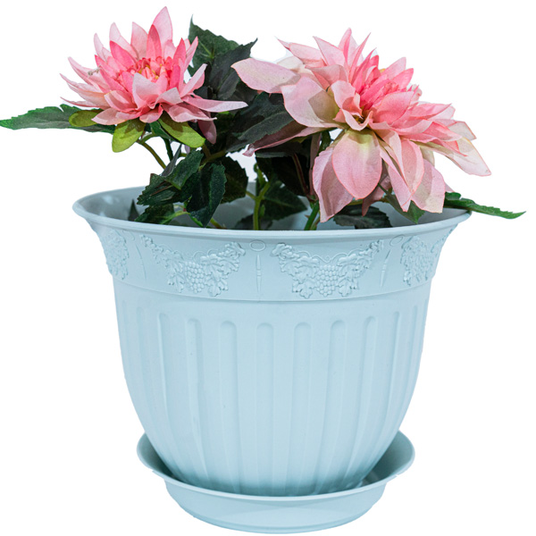 Цветочный горшок Виноград 1,6л мятный с поддоном 5PL0145 