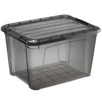 Ящик КИП с крышкой 15,5л 37,5x28,5x23см черно-прозрачный М2337 /5шт/М-пласт