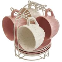 Набор чайный Bloom 8 предмета (4 пары 240мл) на метал. подставке фарфор Ф11-061К/8 /8шт/ Rosario