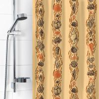 Штора для ванной 180*180см Ракушки бежевые New п/э 6984-009 