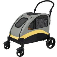 Коляска-тележка д/животных 90х73х108см КЛ-5 до 60кг желто-серый