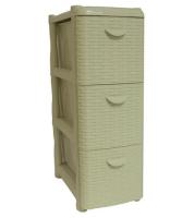 Комод узкий РОТАНГ 3 секции белый М2813