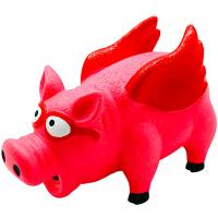Игрушка с Свинка с крыльями красная хрюкающая латекс 16см/ЛС104/Евро