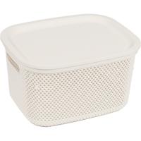 Корзина д/хранения Лофт 6л c крышкой прямоуг. слоновая кость А271 /20шт/ Арз
