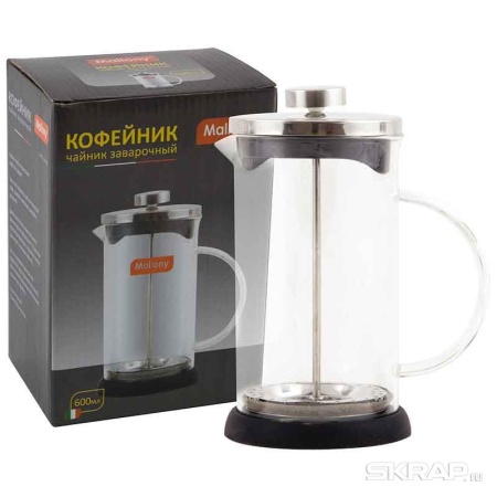 Чайник/кофейник (кофе-пресс)  GFP01-600ML стеклянный черный 