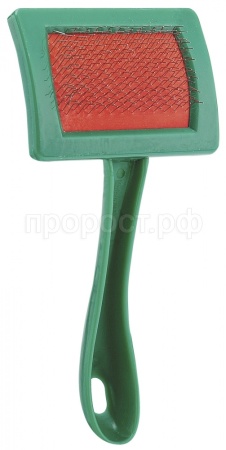 Пуходерка Малая пластиковая ручка и металлические зубья без капель 14*7см