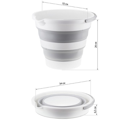 Ведро 10л ФЛЕКС складное морская волна М2413 /12шт/М-пласт