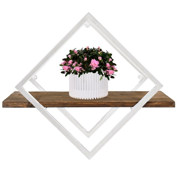 Подставка ЛОФТ настенная РОМБ 51-02 белая 43*23*43см РЗДИ