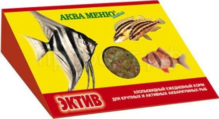 Корм для рыб  Аква меню Эктив хлопья 11г/55шт/