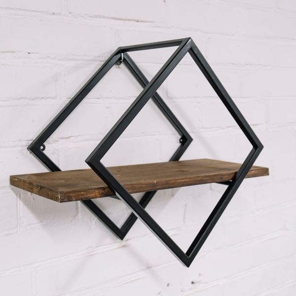 Подставка ЛОФТ настенная РОМБ 51-02 черная 43*23*43см РЗДИ